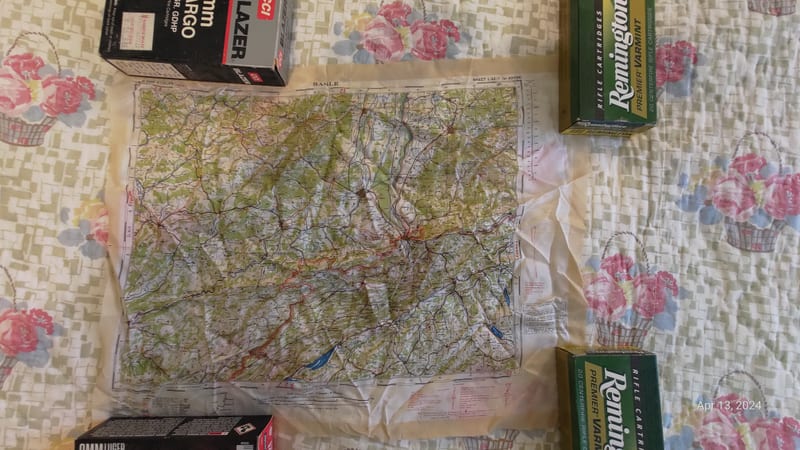 Small-scale topographic cloth map (Central Europe)