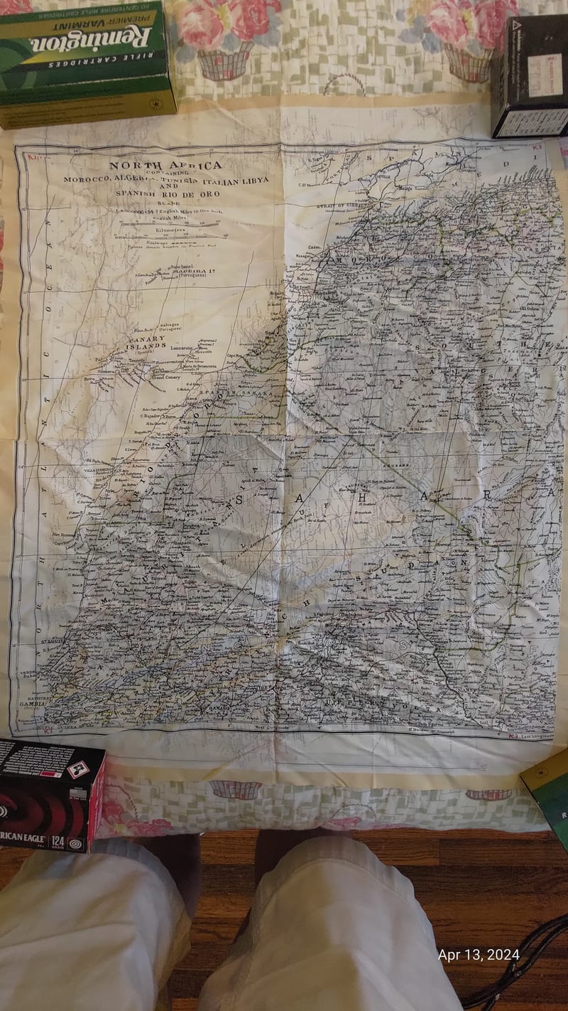 North Africa cloth escape map
