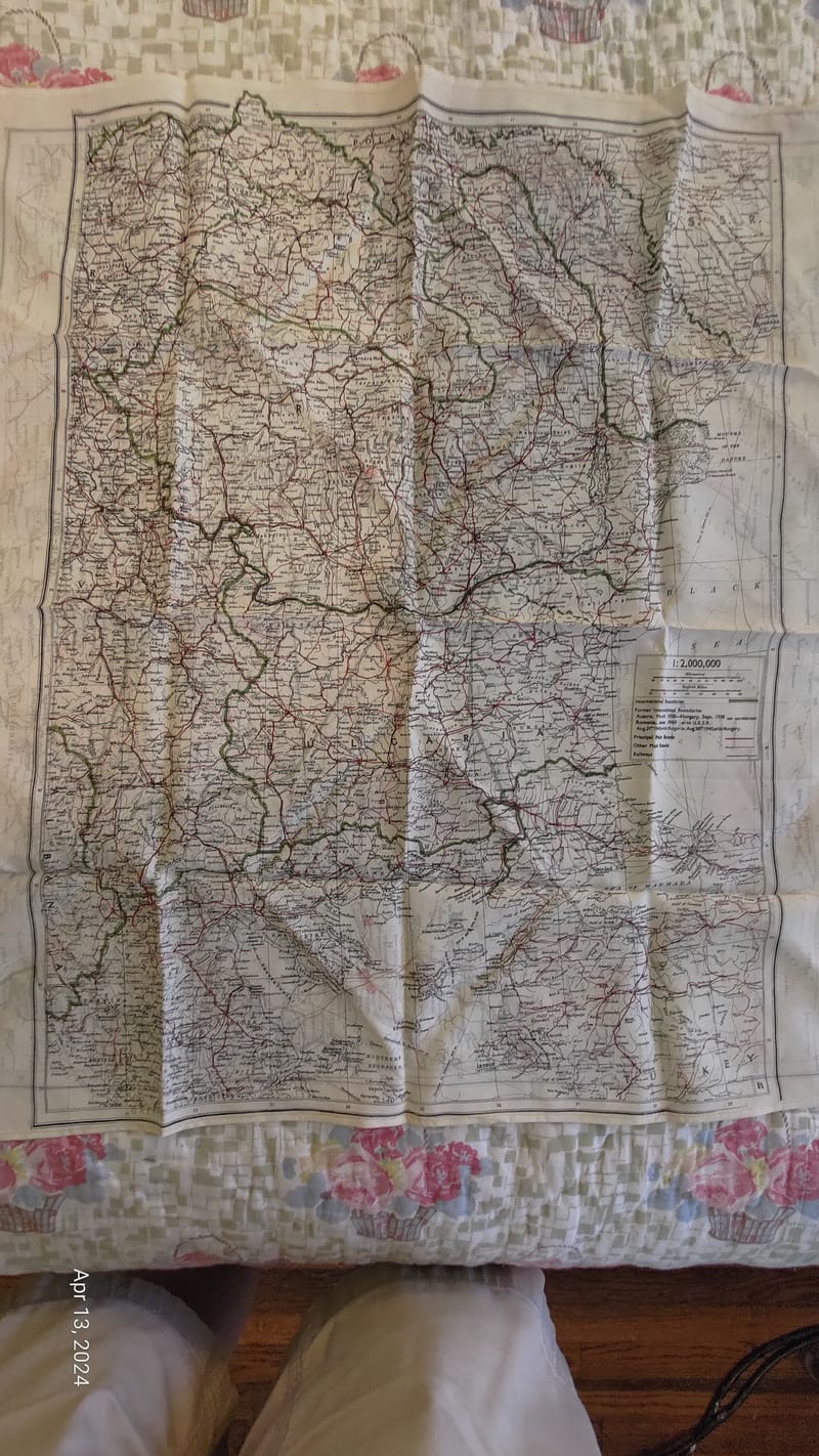 Central Europe 1:1,000,000 cloth road map