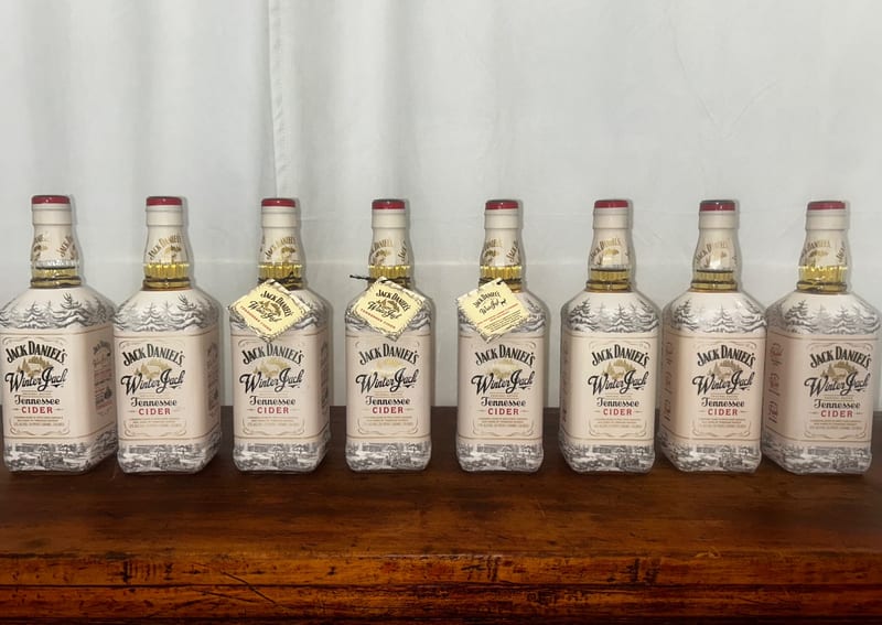 Set of 8 Jack Daniel's Winter Jack Tennessee Cider Bottles (Empty/Collectible)